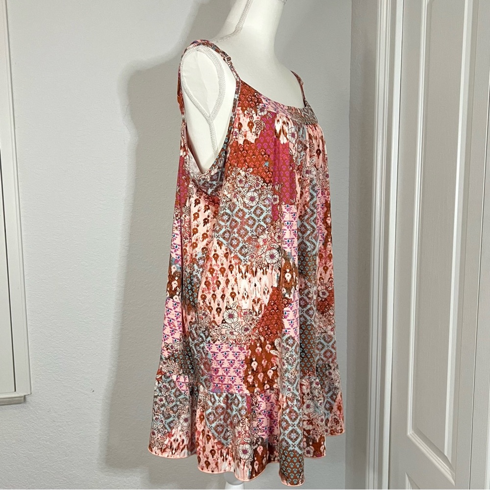 Joyspun Women's Sleeveless Knit Chemise with Ruffle Hem Peach Bud size 3X - Picture 11 of 16